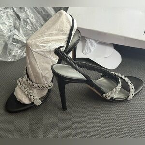 NINE WEST “TIFF” Jeweled Diamond Sandal 4.25”Heel